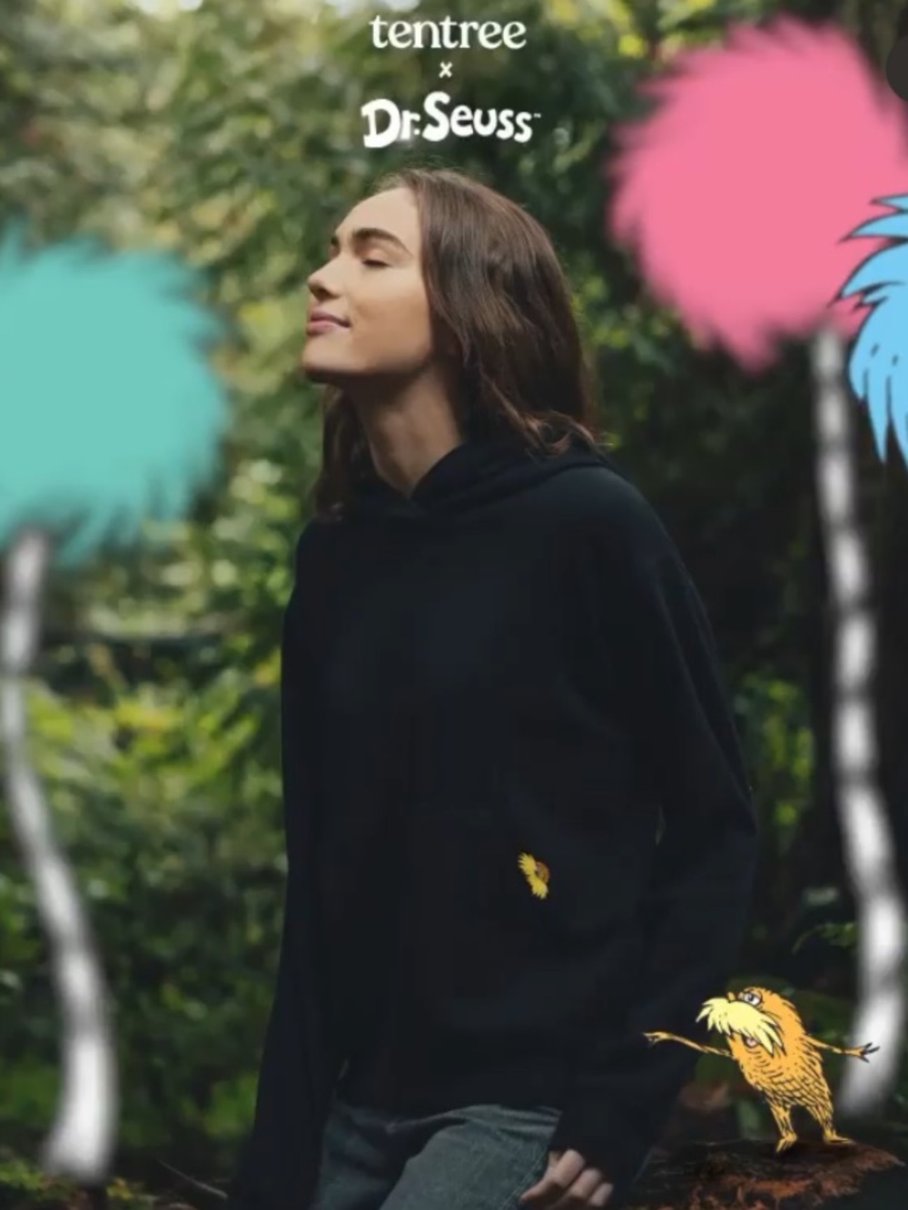 Tentree x Dr Seuss Lorax Black Hoodie Sz L